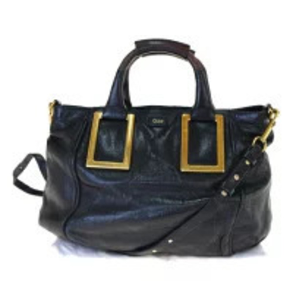 Chloe Ethel Handbag Shoulder Bag Black Leather